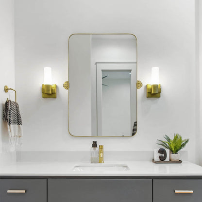 Specchio da parete in metallo girevole e inclinabile rettangolare Jonathan TEHOME