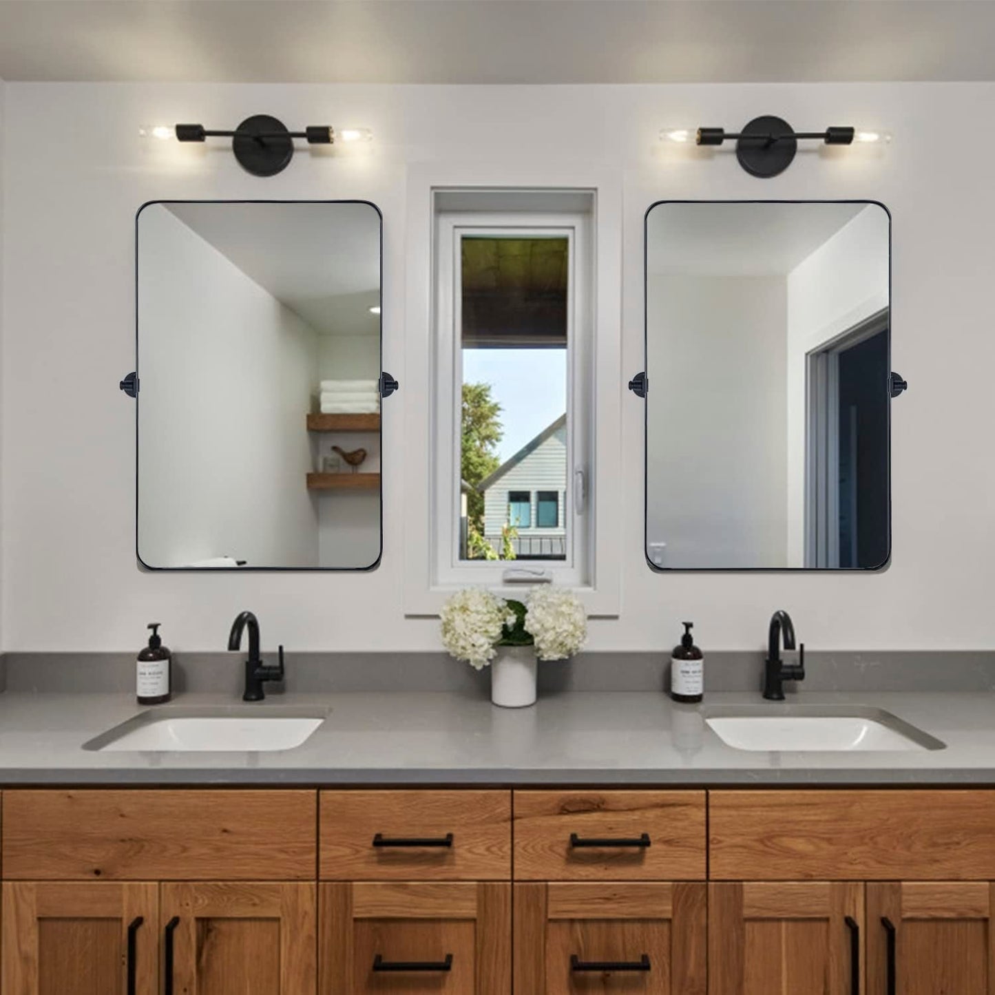 Specchio da parete in metallo girevole e inclinabile rettangolare Jonathan TEHOME