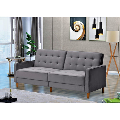 Divano letto in velluto trapuntato Jonathan