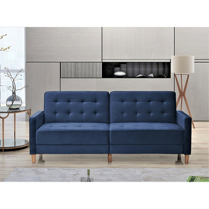 Divano letto in velluto trapuntato Jonathan