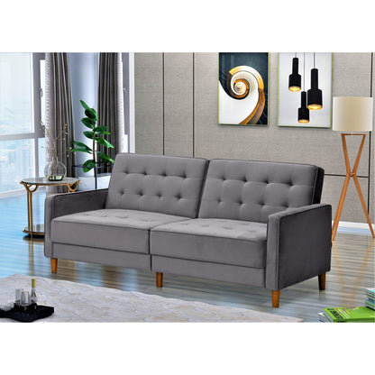 Divano letto in velluto trapuntato Jonathan