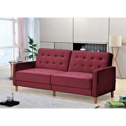 Divano letto in velluto trapuntato Jonathan