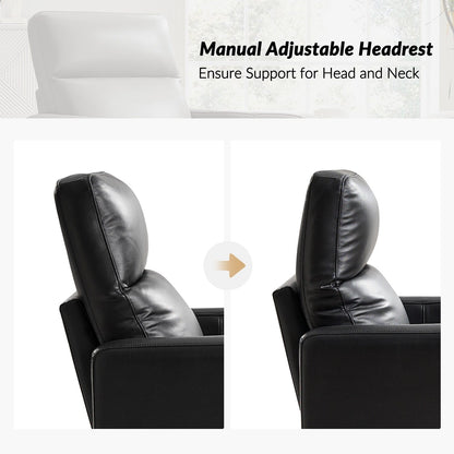 Poltrona reclinabile girevole moderna in vera pelle Josefa di Hulala Home