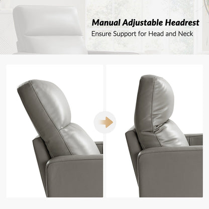 Poltrona reclinabile girevole moderna in vera pelle Josefa di Hulala Home