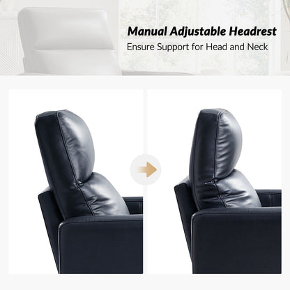 Poltrona reclinabile girevole moderna in vera pelle Josefa di Hulala Home