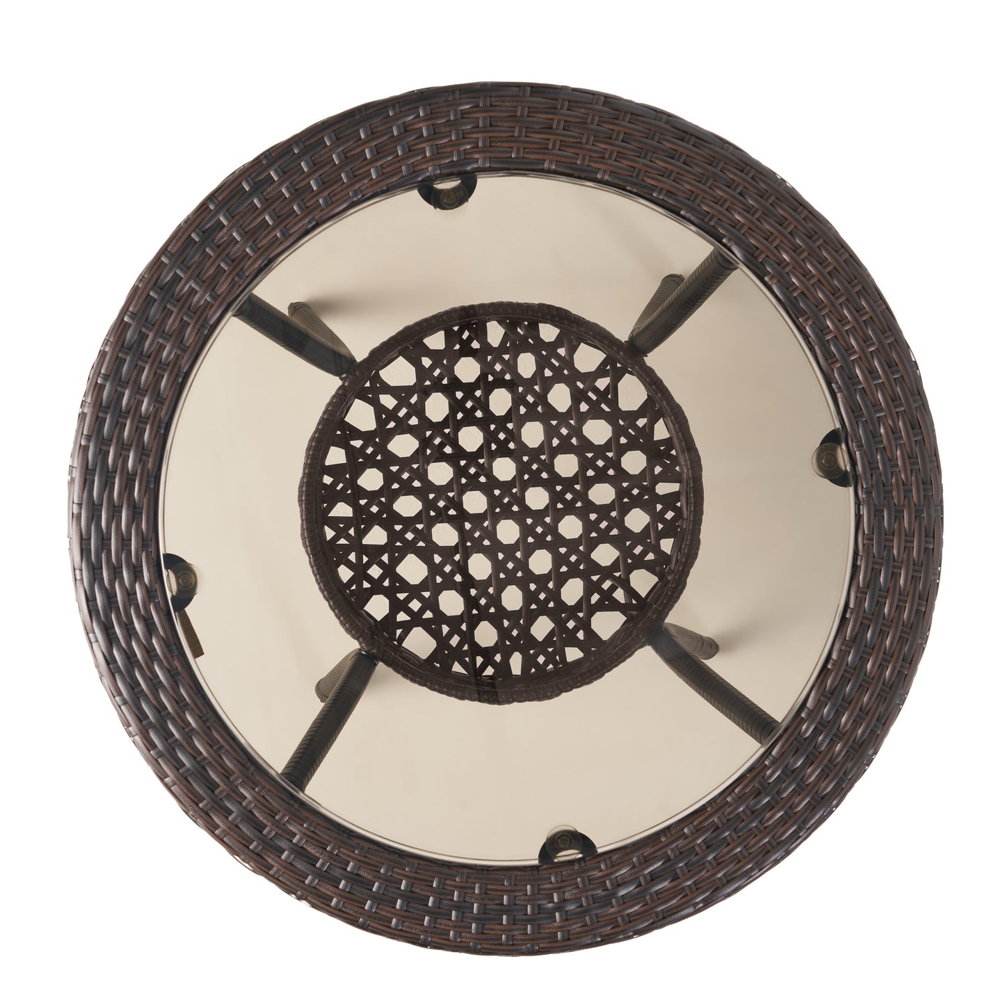Set da bistrot Josh Outdoor Multi-brown da 3 pezzi in vimini di Christopher Knight Home