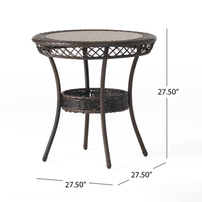 Set da bistrot Josh Outdoor Multi-brown da 3 pezzi in vimini di Christopher Knight Home