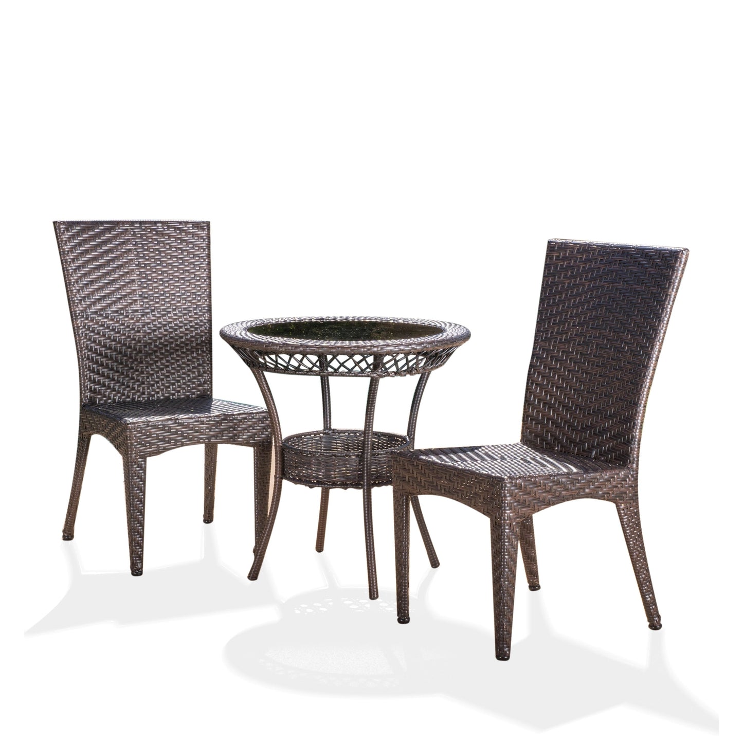 Set da bistrot Josh Outdoor Multi-brown da 3 pezzi in vimini di Christopher Knight Home