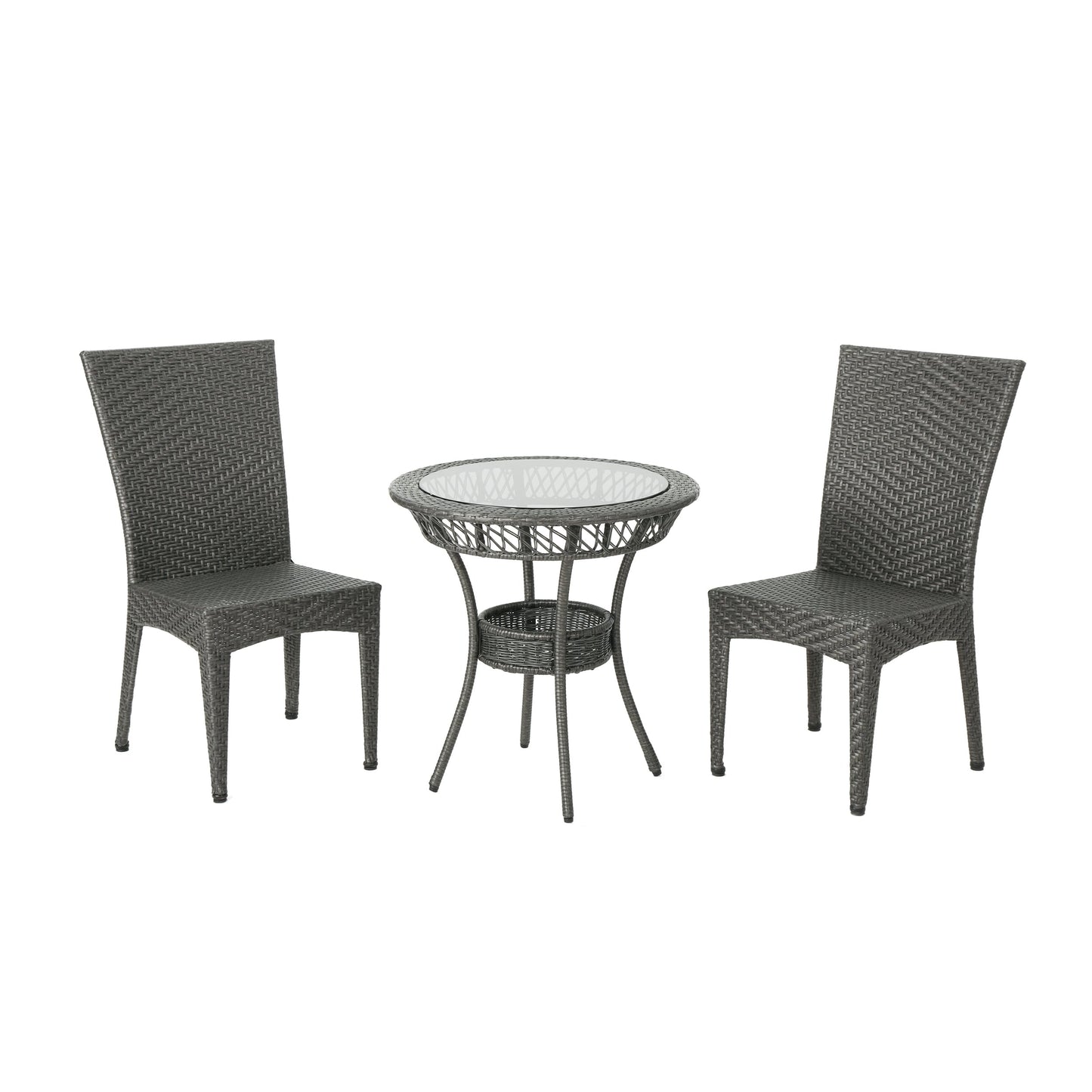 Set da bistrot Josh Outdoor Multi-brown da 3 pezzi in vimini di Christopher Knight Home