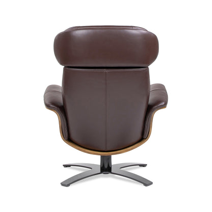 Poltrona reclinabile Jovan 31.5 in legno curvato e vera pelle