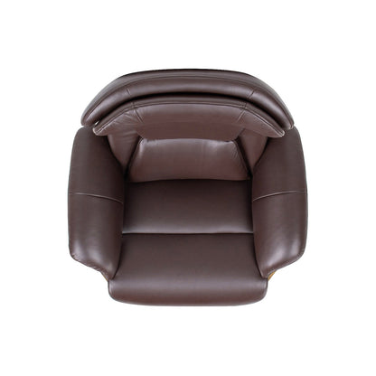 Poltrona reclinabile Jovan 31.5 in legno curvato e vera pelle