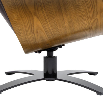 Poltrona reclinabile Jovan 31.5 in legno curvato e vera pelle