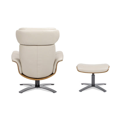 Poltrona reclinabile Jovan 31.5 in vera pelle con poggiapiedi