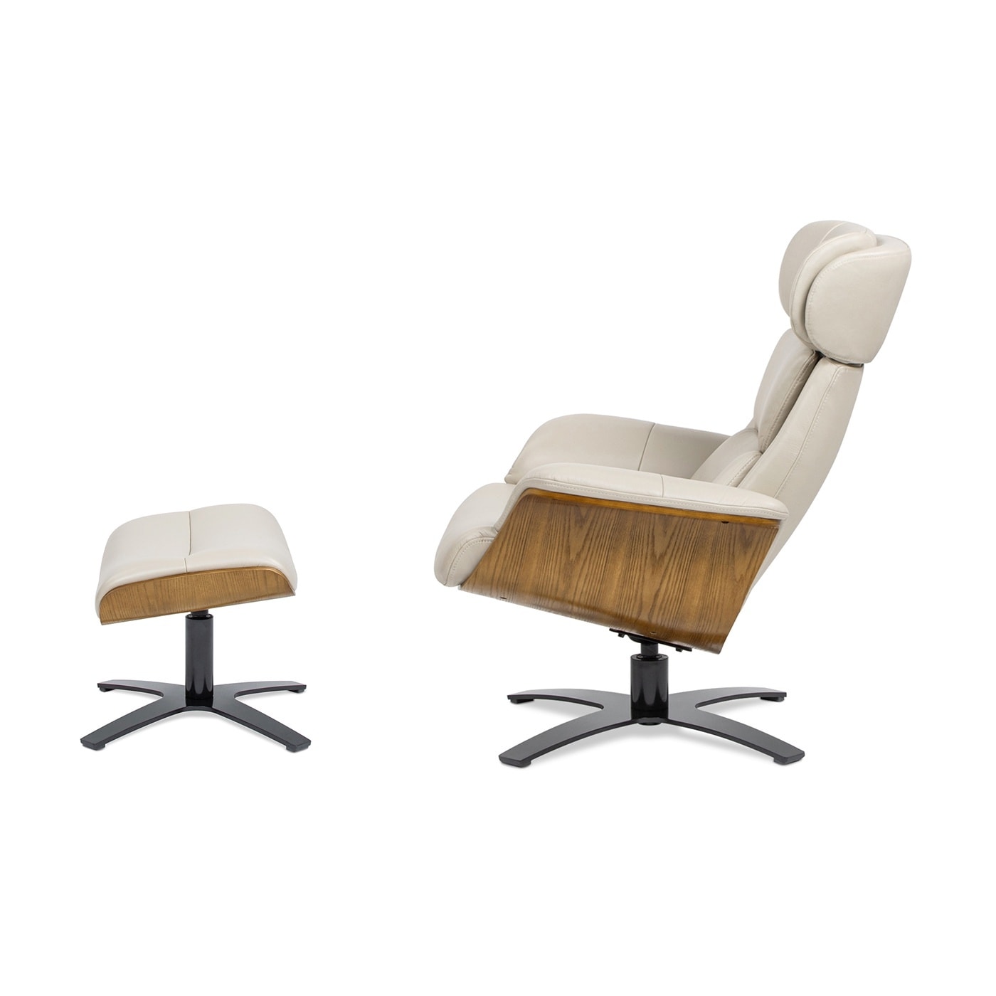 Poltrona reclinabile Jovan 31.5 in vera pelle con poggiapiedi