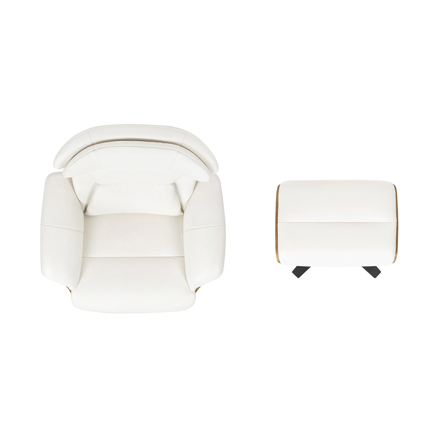 Poltrona reclinabile Jovan 31.5 in vera pelle con poggiapiedi