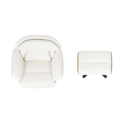 Poltrona reclinabile Jovan 31.5 in vera pelle con poggiapiedi