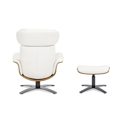 Poltrona reclinabile Jovan 31.5 in vera pelle con poggiapiedi