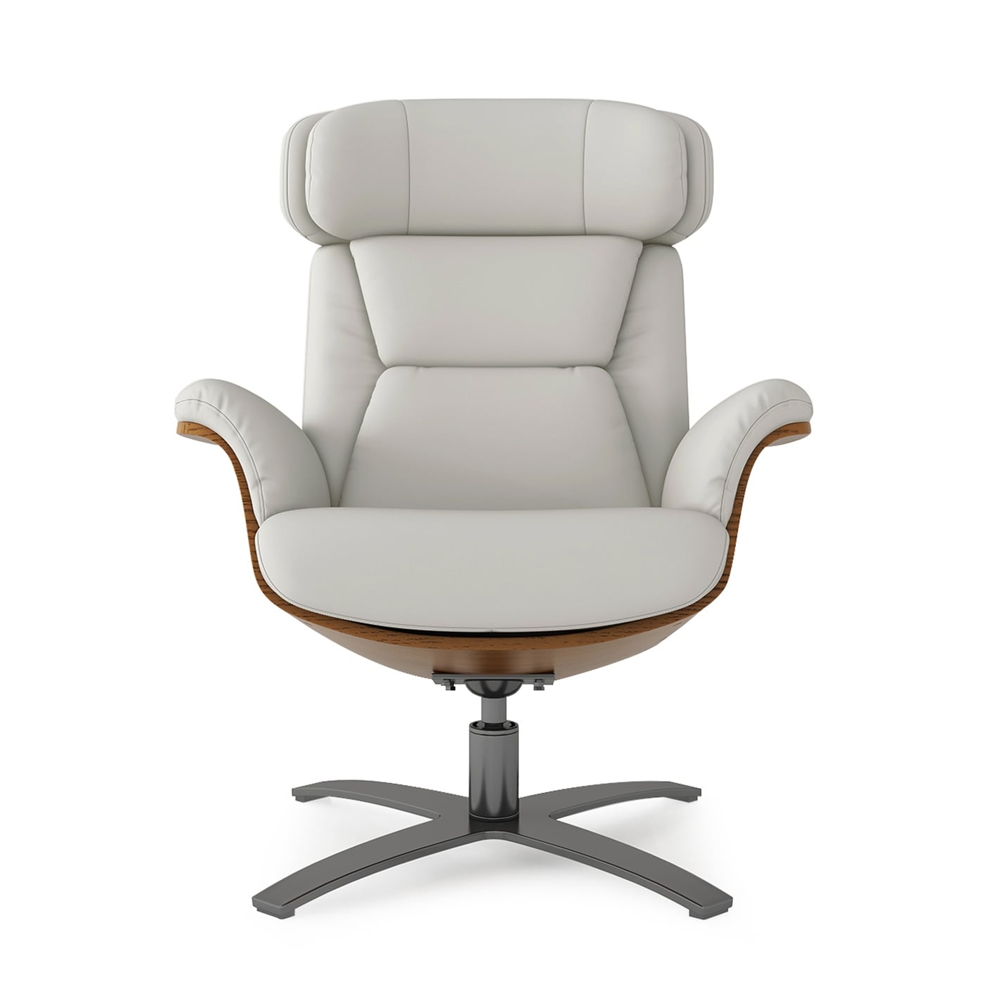 Poltrona reclinabile Jovan 31.5 in legno curvato e vera pelle