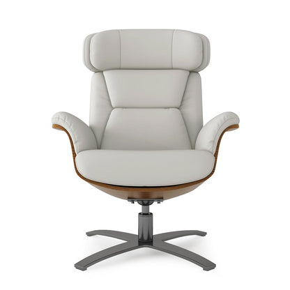 Poltrona reclinabile Jovan 31.5 in legno curvato e vera pelle