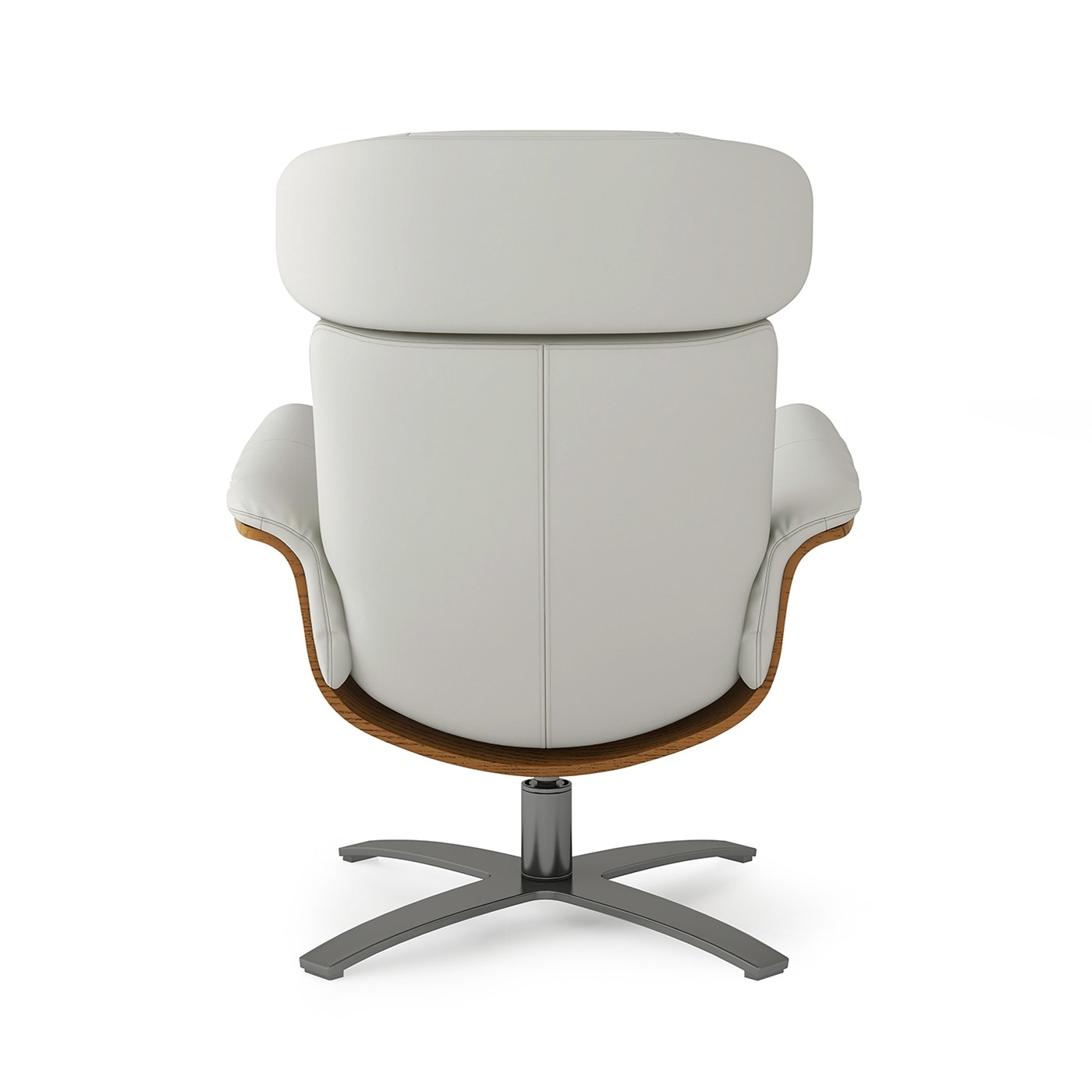 Poltrona reclinabile Jovan 31.5 in legno curvato e vera pelle