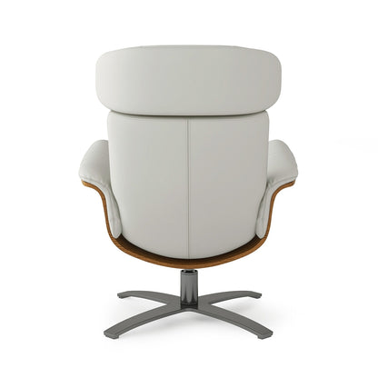 Poltrona reclinabile Jovan 31.5 in legno curvato e vera pelle