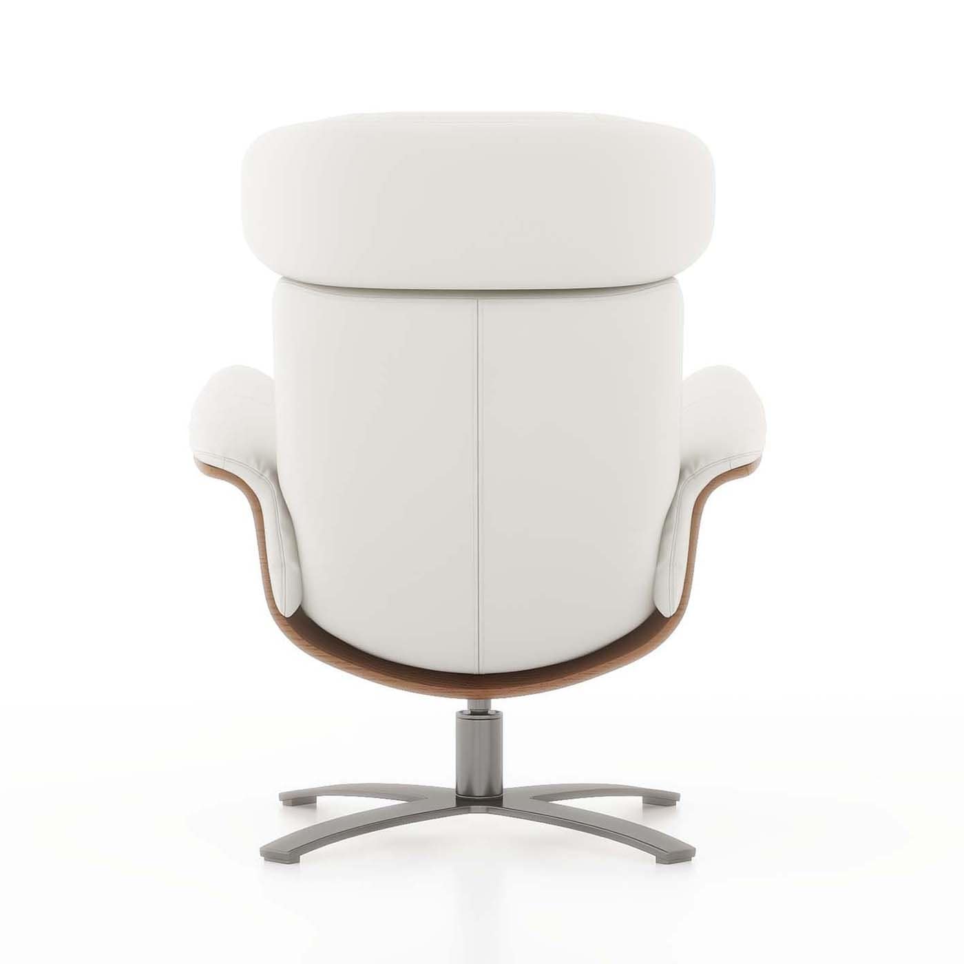 Poltrona reclinabile Jovan 31.5 in legno curvato e vera pelle