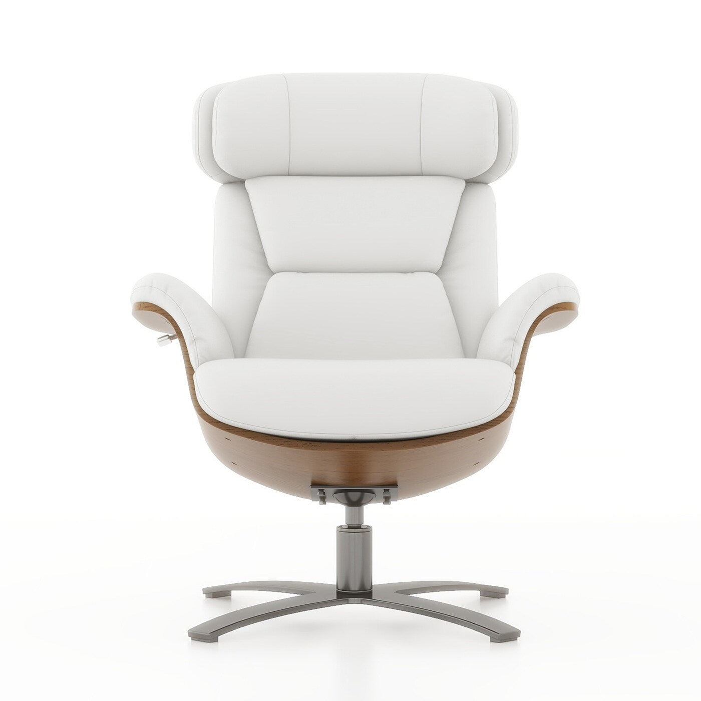 Poltrona reclinabile Jovan 31.5 in legno curvato e vera pelle