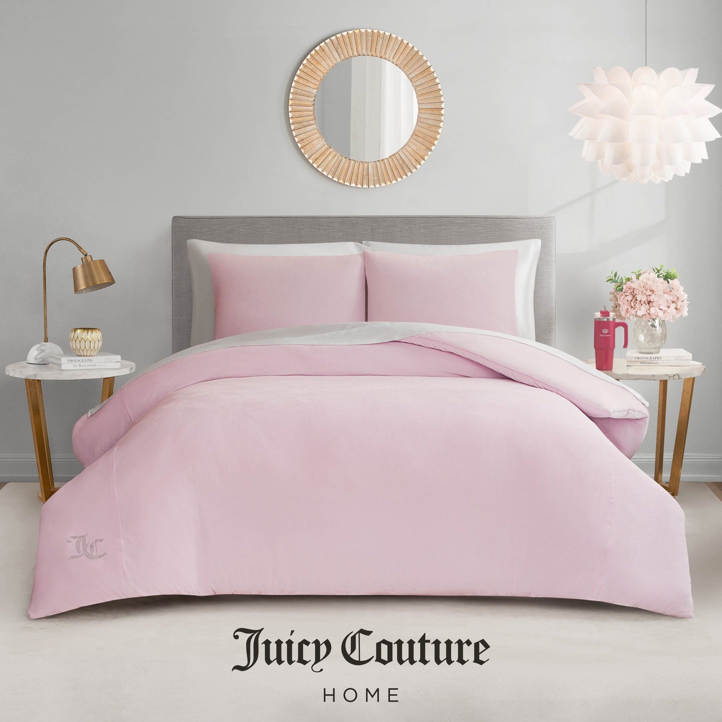 Set copripiumino e federa in velluto solido Juicy Couture