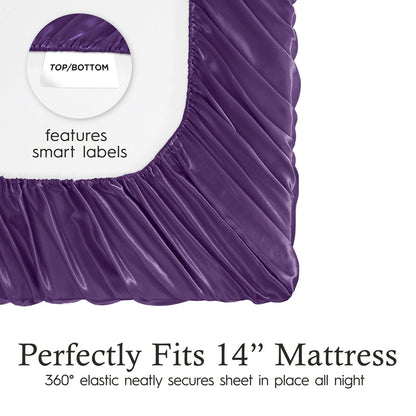 Set di lenzuola in raso di seta Juliette LeBlanc New York