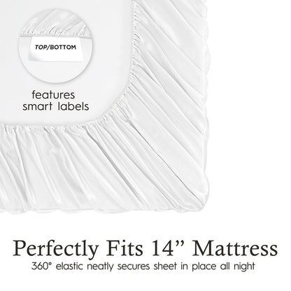 Set di lenzuola in raso di seta Juliette LeBlanc New York