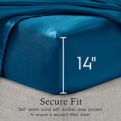 Set di lenzuola in raso di seta Juliette LeBlanc New York