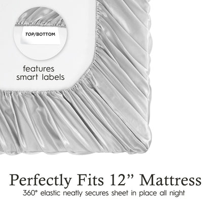 Set di lenzuola in raso di seta Juliette LeBlanc New York