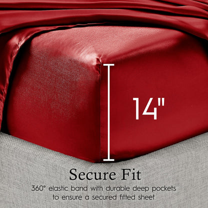 Set di lenzuola in raso di seta Juliette LeBlanc New York