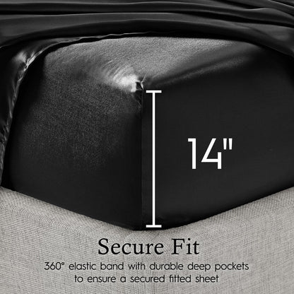 Set di lenzuola in raso di seta Juliette LeBlanc New York