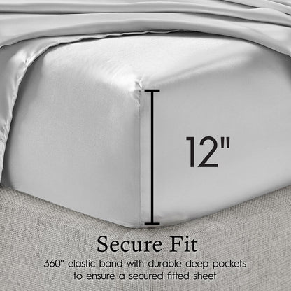 Set di lenzuola in raso di seta Juliette LeBlanc New York