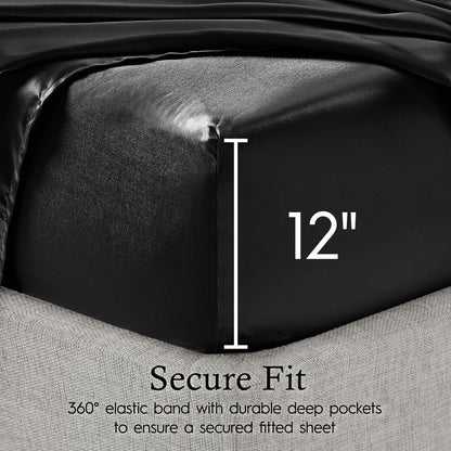 Set di lenzuola in raso di seta Juliette LeBlanc New York