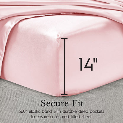 Set di lenzuola in raso di seta Juliette LeBlanc New York