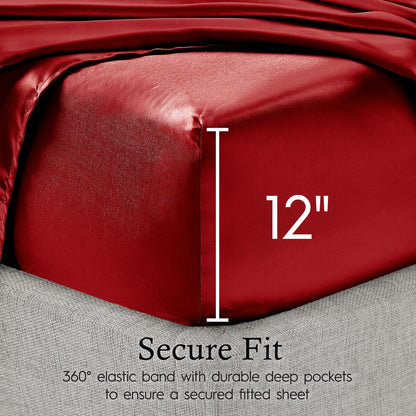 Set di lenzuola in raso di seta Juliette LeBlanc New York