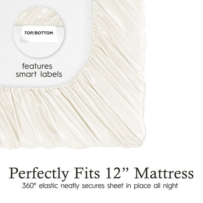 Set di lenzuola in raso di seta Juliette LeBlanc New York