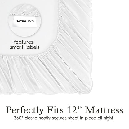 Set di lenzuola in raso di seta Juliette LeBlanc New York