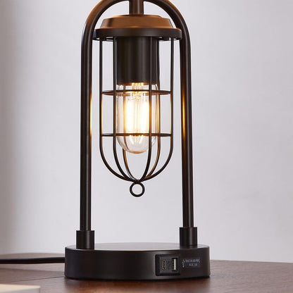 Set di lampade da tavolo KAWOTI da 21,5 pollici con luce notturna e porte USB, lampadine