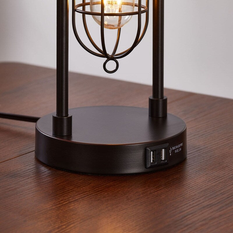 Set di lampade da tavolo KAWOTI da 21,5 pollici con luce notturna e porte USB, lampadine