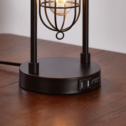 Set di lampade da tavolo KAWOTI da 21,5 pollici con luce notturna e porte USB, lampadine