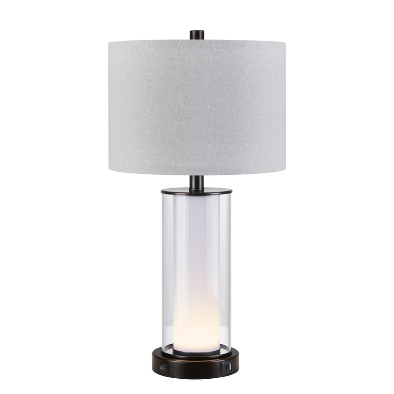 KAWOTI Set di lampade da tavolo in vetro moderno da 23 pollici con luce notturna (set di 2)