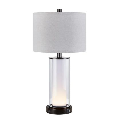 KAWOTI Set di lampade da tavolo in vetro moderno da 23 pollici con luce notturna (set di 2)