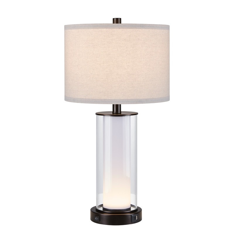 KAWOTI Set di lampade da tavolo in vetro moderno da 23 pollici con luce notturna (set di 2)