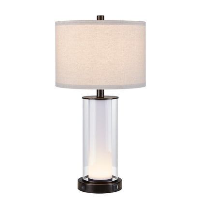 KAWOTI Set di lampade da tavolo in vetro moderno da 23 pollici con luce notturna (set di 2)