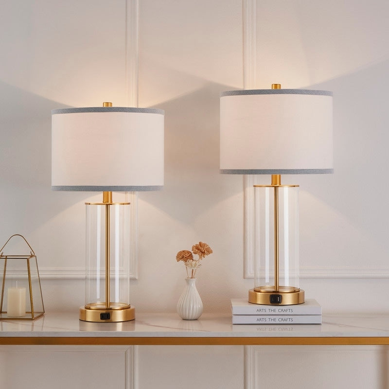 Set di lampade da tavolo KAWOTI 23.25 con controllo touch, porta USB e lampadine