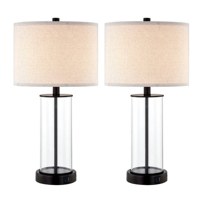 Set di lampade da tavolo KAWOTI 23.25 con controllo touch, porta USB e lampadine