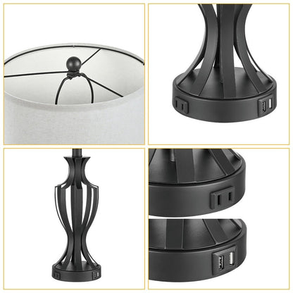 KAWOTI 23 Set di lampade da tavolo con controllo touch e lampadine, porta USB (set da 2) - L12 * A23,25